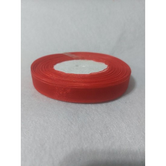 Лента капроновая однотонная ш.12мм*45,5м/ цв.красный